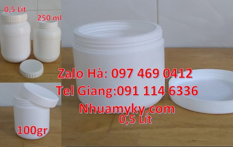 Hũ nhựa 200gr, Giá bán hũ 1kg hdpe, Hũ 0.5kg vuông, Hũ đựng ngũ cốc, Bán hũ 0.5kg đựng hóa chất, H