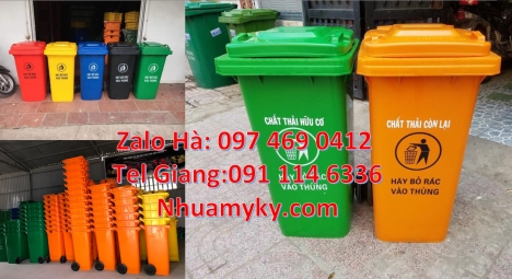 Thùng rác 80l đơn Thùng đựng rác 120l,  thùng rác nhựa 120l, Thùng rác 240l composite, Thùng rác