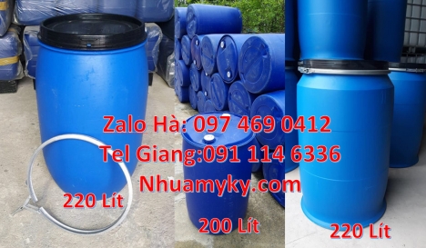 Thùng phuy nhựa 220 lít đai sắt, Thùng Phi 50 Lít, Thùng Phi 100 Lít, thùng phuy 120 lít Phuy nhựa đ