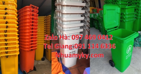 Thùng rác 80l đơn Thùng đựng rác 120l,  thùng rác nhựa 120l, Thùng rác 240l composite, Thùng rác