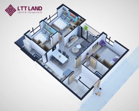 Căn hộ 2 phòng ngủ, FPT Đà Nẵng, 67,8m2