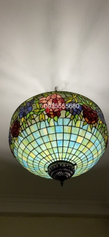 Giao lưu đèn tiffany họa tiết hoa mẫu đơn