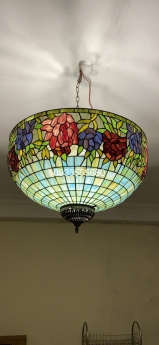 Giao lưu đèn tiffany họa tiết hoa mẫu đơn