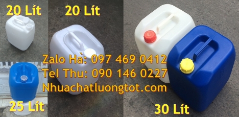 can vuông 30 lít hdpe đựng hóa chất, can nhựa dày 25 lít đựng axit can 20 lít đựng thuốc bảo vệ thự