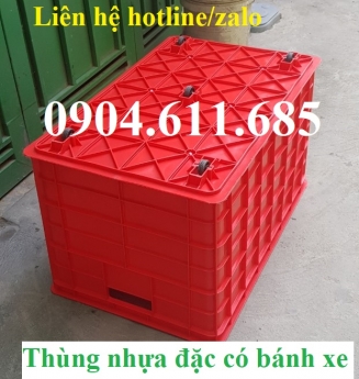 Thùng nhựa đặc có bánh xe, thùng nhựa đặc 5 bánh xe, thùng nhựa lớn, sóng nhựa bít