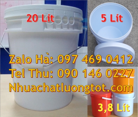 Xô nhựa nắp rót 20 lít, Sỉ lẻ xô nhựa 20 lít quai sắt Xô nhựa nắp rót 20 lít. Nơi bán Thu