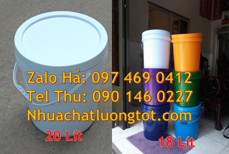 Xô nhựa nắp rót 20 lít, Sỉ lẻ xô nhựa 20 lít quai sắt Xô nhựa nắp rót 20 lít. Nơi bán Thu