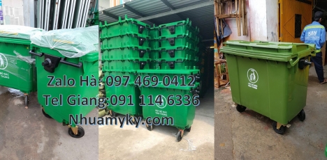xe thu gom rác 3 bánh lớn, Xe thu gom rác 660 lít bánh nhỏ, nơi bán xe thu gom rác, xe thu gom rác 6