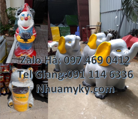 thùng rác con vật, Thùng rác hình con thú, thùng rác nhựa hình thú, thùng rác hình con vật giá rẻ hc