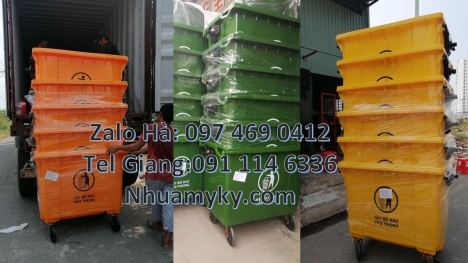 xe thu gom rác 3 bánh lớn, Xe thu gom rác 660 lít bánh nhỏ, nơi bán xe thu gom rác, xe thu gom rác 6
