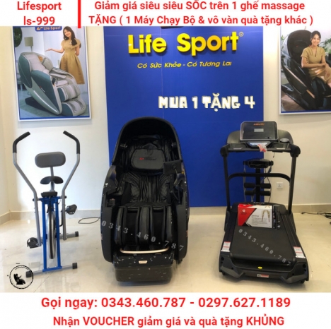 sale xả kho ghế mát xa life sport Ls999  dòng ghế cao cấp 5D+