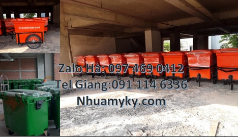 xe thu gom rác 3 bánh lớn, Xe thu gom rác 660 lít bánh nhỏ, nơi bán xe thu gom rác, xe thu gom rác 6
