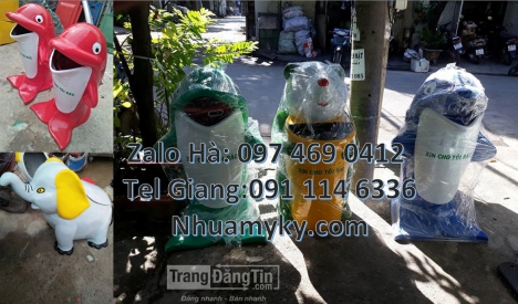 thùng rác con vật, Thùng rác hình con thú, thùng rác nhựa hình thú, thùng rác hình con vật giá rẻ hc