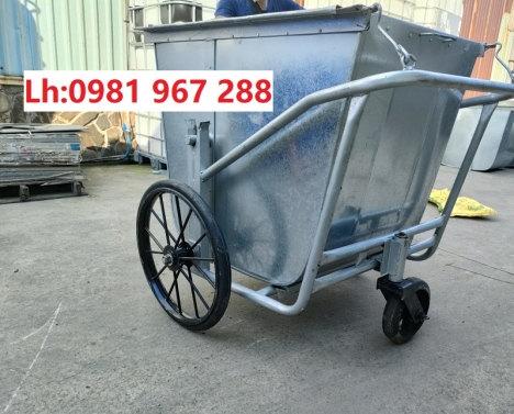 Báo giá xe thu gom rác 400 lít bằng tôn