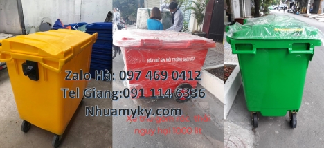 xe thu gom rác 3 bánh lớn, Xe thu gom rác 660 lít bánh nhỏ, nơi bán xe thu gom rác, xe thu gom rác 6