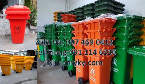 thùng đựng rác công cộng 240l, Thùng đựng rác 120l nhựa hdpe, thùng rác 240l giá rẻ, Thùng rác công