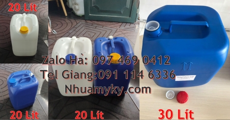 Can hdpe 20l vuông, Can vuông 25l đựng phân bón can 25l trắng Can dẹp 30l đựng sữa tươi, Can nhựa