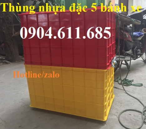 Thùng nhựa đặc 5 bánh xe tại Hà Nội, thùng nhựa có bánh xe