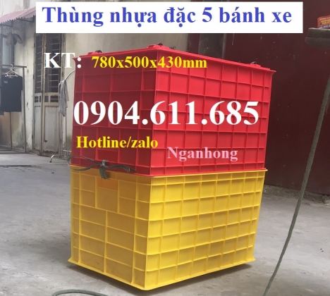 Thùng nhựa đặc 5 bánh xe tại Hà Nội, thùng nhựa có bánh xe