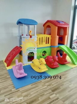 Cầu trượt 2 khối nhà dành cho bé