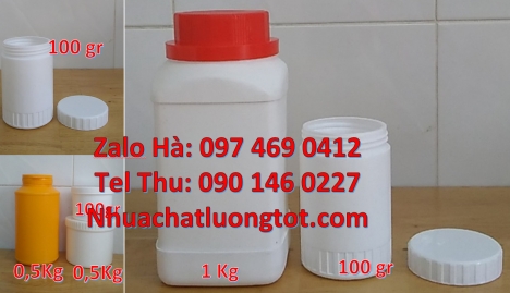 hũ 500gr đựng axit, hũ giá rẻ, hũ hdpe, Hũ nhựa 200gr đựng dung môi, hũ 1kg đựng bánh kẹo, hũ 500gr