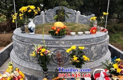 11 Nhà mồ tổ đẹp bình dương - mộ hình tròn bằng đá