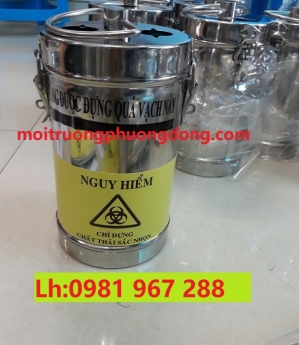 Bình hủy kim inox ,hộp đựng vật sác nhọn
