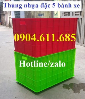 Thùng nhựa đặc 5 bánh xe tại Hà Nội, thùng nhựa có bánh xe