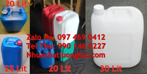 can vuông 5l, Can đựng axit, Can 20 lít đựng nước Can nhựa, Can nhựa 30 lít dẹp đựng hóa chất, can n
