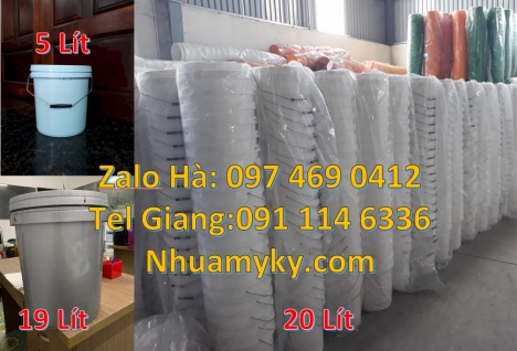 Thùng nhựa 5 lít, xô nhựa 22 lít, Xô nhựa 22 lít đựng phân bón, Vỏ thùng sơn 10 lít Thùng nhựa