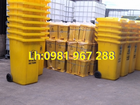 Giá thùng rác 240 lít màu vàng