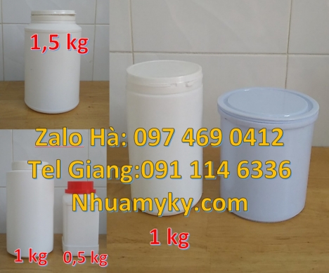 Nơi bán hũ 2kg hdpe, Hũ tròn 0.8l, Hũ đựng thực phẩm, Hủ nhựa 1kg garenty đựng thuốc thú ý