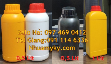 chai 100ml vuông hdpe, chai xịt phun sương 500ml chai 250ml đựng thuốc thủy sản, chai 500ml đựng