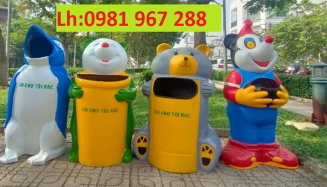 Thùng rác con thú ,thùng rác composite hình con vật