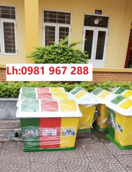 Thùng rác 3 ngăn ,thùng rác nhựa composite 3 ngăn