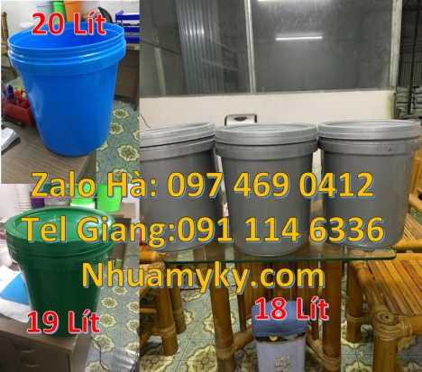 Thùng nhựa 5 lít, xô nhựa 22 lít, Xô nhựa 22 lít đựng phân bón, Vỏ thùng sơn 10 lít Thùng nhựa