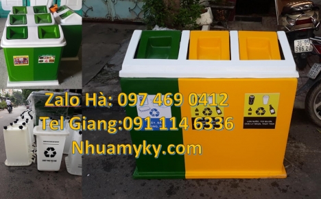 Thùng rác nhựa duy tân, thùng rác 3 ngăn, thùng rác 60 lít 120 lít, sọt rác 240l, Thùng rác 2 ngăn,
