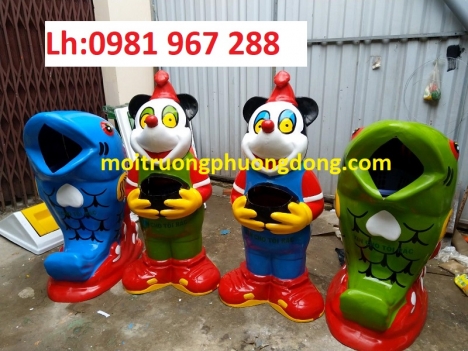 Thùng rác con thú ,thùng rác composite hình con vật
