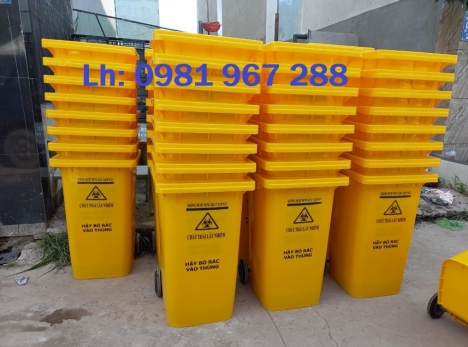 Giá thùng rác 240 lít màu vàng