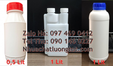 Chai 500ml miệng nhỏ, chai nhựa 1l đựng axit, chai hdpe, chai giá rẻ, chai xịt khử trùng 100ml Chai