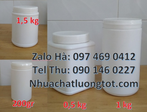 Nơi bán hũ 2kg hdpe, Hũ tròn 0.8l, Hũ đựng thực phẩm Hủ nhựa 1kg garenty đựng thuốc thú ý, Hủ nhựa