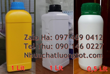 Chai 500ml miệng nhỏ, chai nhựa 1l đựng axit, chai hdpe, chai giá rẻ, chai xịt khử trùng 100ml Chai