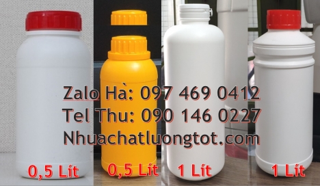 Chai 500ml miệng nhỏ, chai nhựa 1l đựng axit, chai hdpe, chai giá rẻ, chai xịt khử trùng 100ml Chai