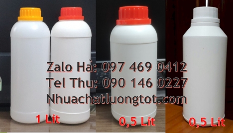 Chai 500ml miệng nhỏ, chai nhựa 1l đựng axit, chai hdpe, chai giá rẻ, chai xịt khử trùng 100ml Chai
