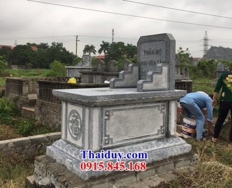 281 Mộ đá tam cấp điện biên - bia mộ không mái đơn giản