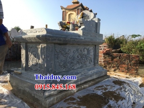 281 Mộ đá tam cấp điện biên - bia mộ không mái đơn giản