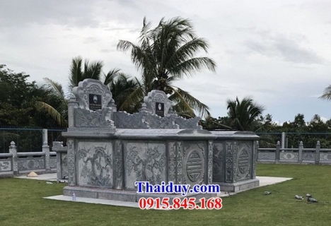 281 Mộ đá tam cấp điện biên - bia mộ không mái đơn giản