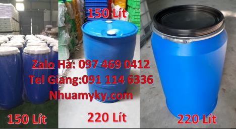 Thùng phuy nhựa 200 lít Giá bán thùng phi nhựa 200l, Nơi bán thùng phi nhựa, Phuy nhựa 220 lít nắp k