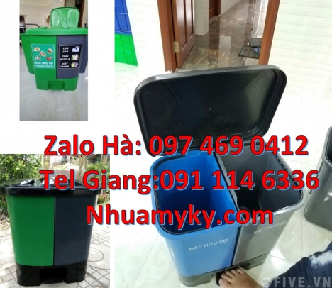 Thùng rác 2 ngăn nắp lật, Thùng rác nắp lật bộ 3, Thùng rác 3 ngăn bập bênh Thùng rác 2 ngăn nhựa co