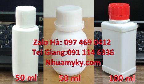 chai nhựa đựng hóa chất, Chai 500ml miệng nhỏ, chai hdpe giá rẻ, chai 50ml nắp xé, bình nhựa 0.5 lít